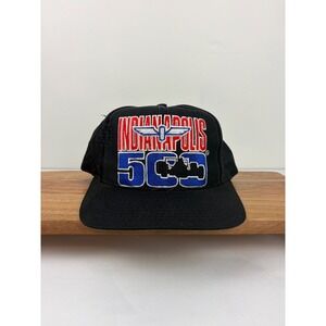 Logo Athletic Indy 500 Hat Black Vintage Racing Snapback Embroidered Cap
